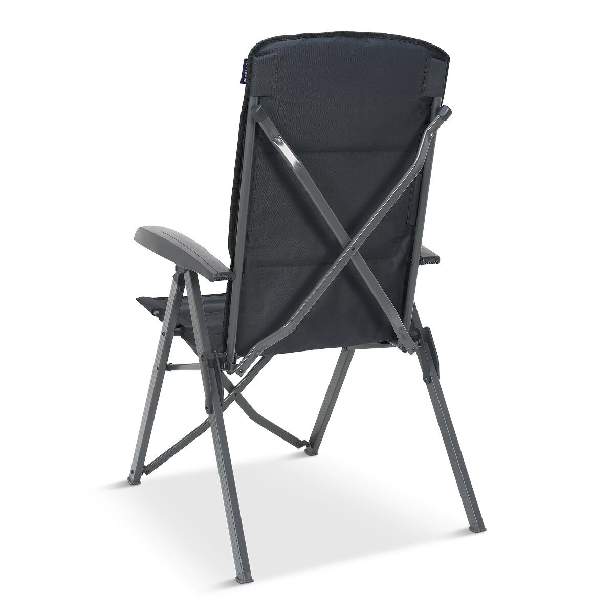 Chaise de camping luxe - pliable - charge max. 150kg - sac inclus - gris 3/6