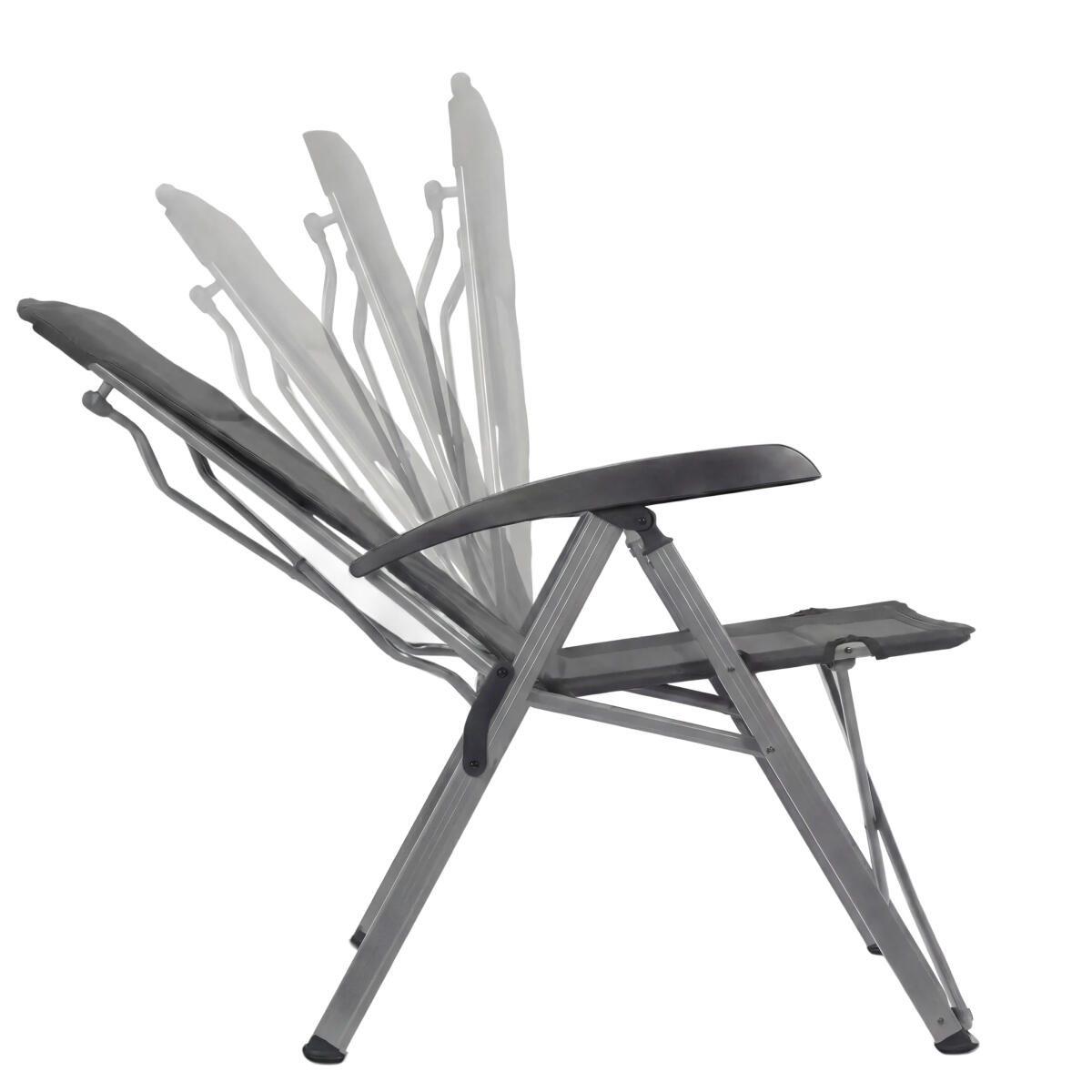 Chaise de camping luxe - pliable - charge max. 150kg - sac inclus - gris 5/6