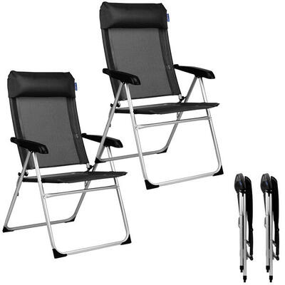 Campingstoelen - opvouwbaar - 2 - pack - 110kg draagvermogen - zwart