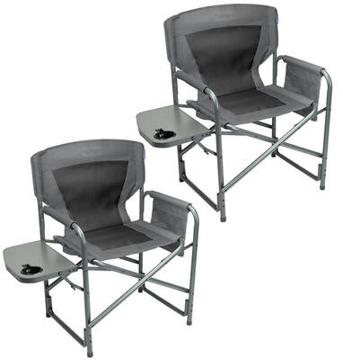 Campingstoelen - opvouwbaar - 2 - pack - 120kg draagvermogen - grijs