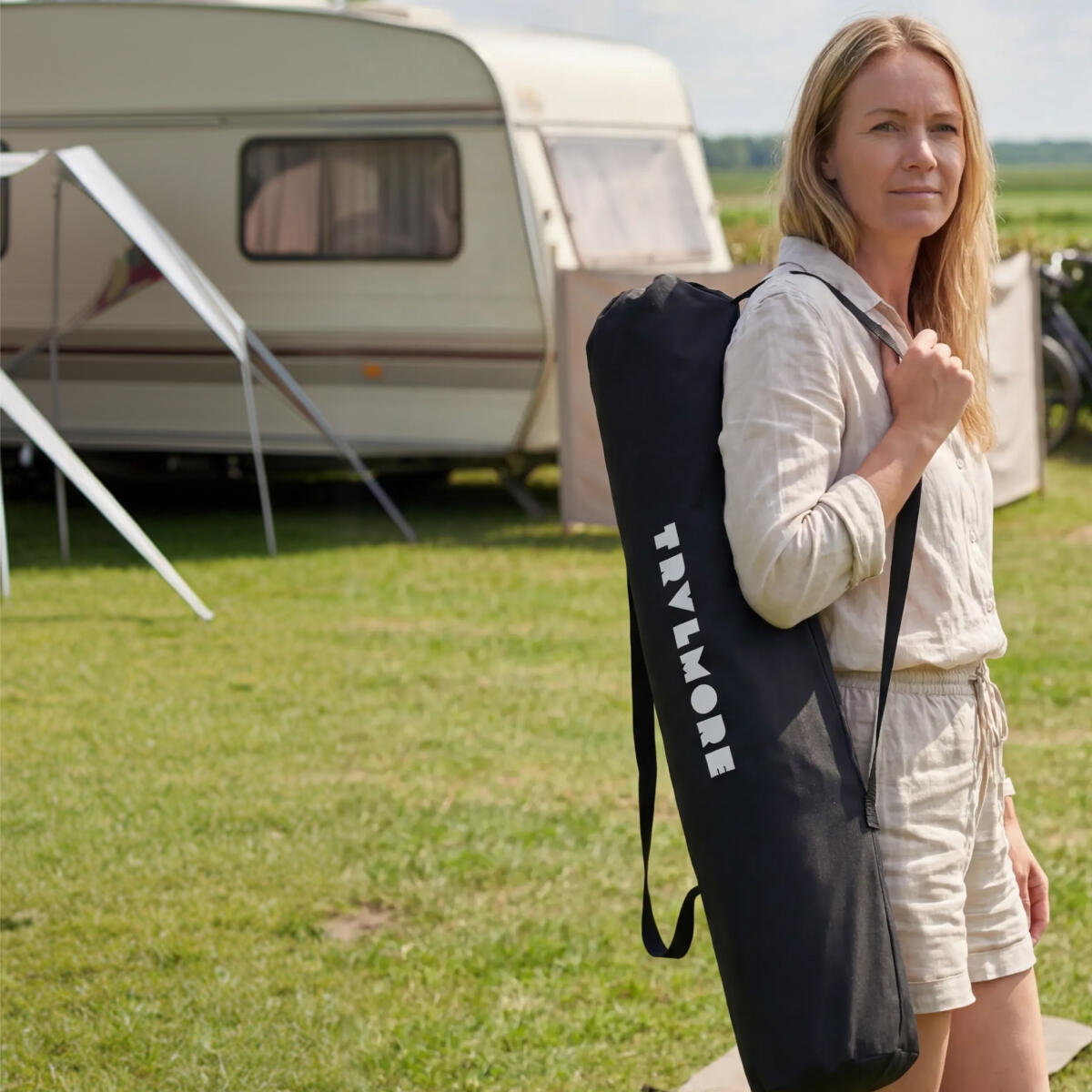Campingstoel - opvouwbaar - 136kg draagvermogen - inclusief draagtas - zwart 5/6
