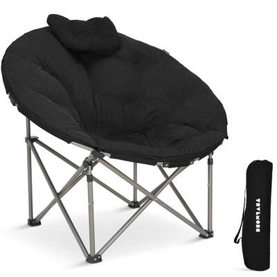 Campingstoel xl - opvouwbaar - 150kg draagvermogen - inclusief draagtas - zwart