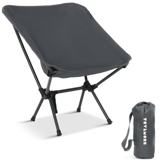 Campingstoel - opvouwbaar - 100kg draagvermogen - inclusief draagtas - grijs