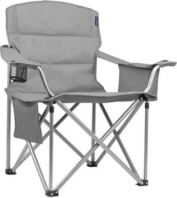 Campingstoel xl - opvouwbaar - 150kg draagvermogen - inclusief draagtas - grijs
