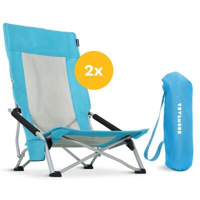 Strandstoelen - set van 2 - inklapbaar en opvouwbaar - 120kg draagkracht - blauw