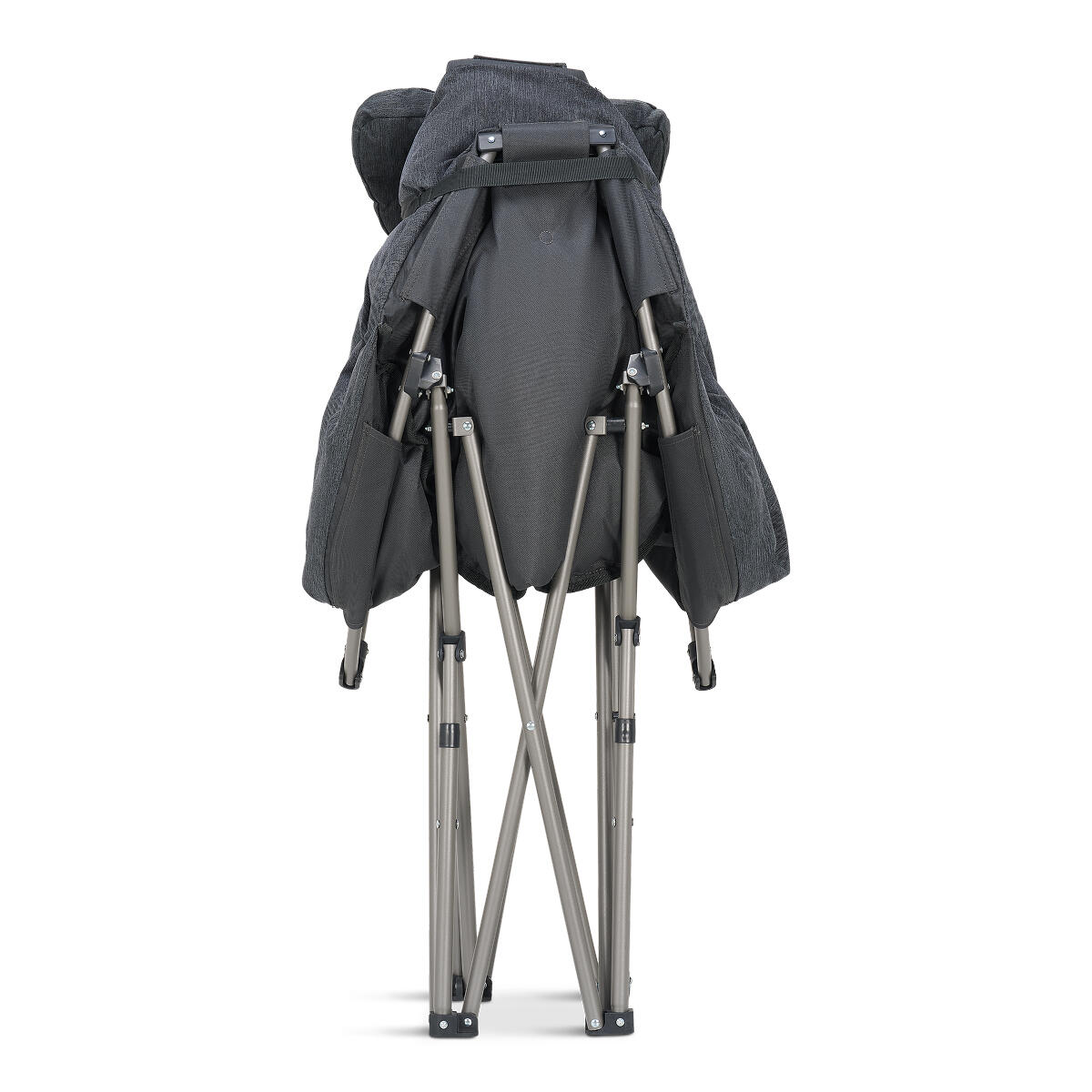 Campingstoel XL - opvouwbaar - 150kg draagvermogen - inclusief draagtas - grijs 5/5