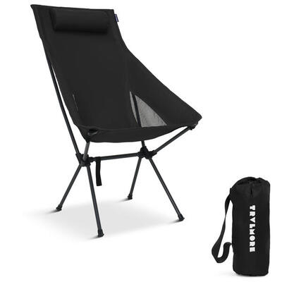 Campingstoel - opvouwbaar - 120kg draagvermogen - inclusief draagtas - zwart