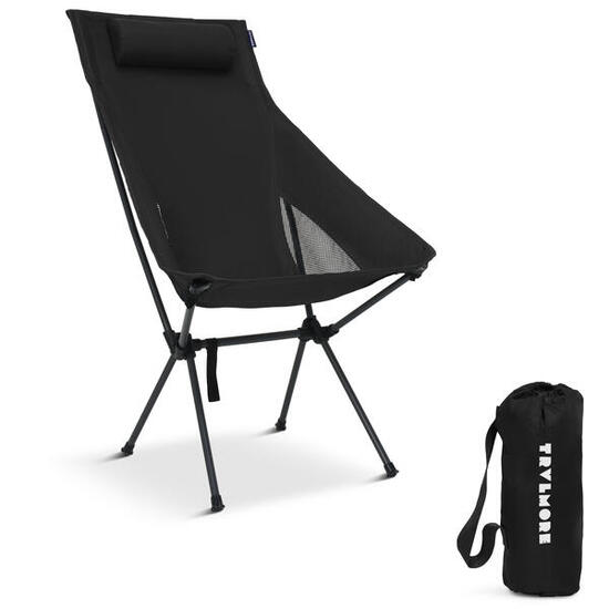 Campingstoel - opvouwbaar - 120kg draagvermogen - inclusief draagtas - zwart