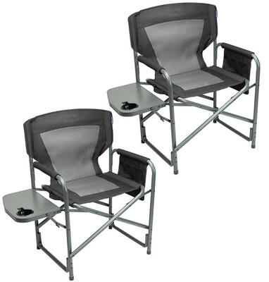 Campingstoelen - opvouwbaar - 2 - pack - 120kg draagvermogen - zwart