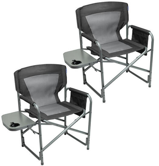 Chaises de camping - pliable - lot de 2 - charge max. 120kg - leger - noir