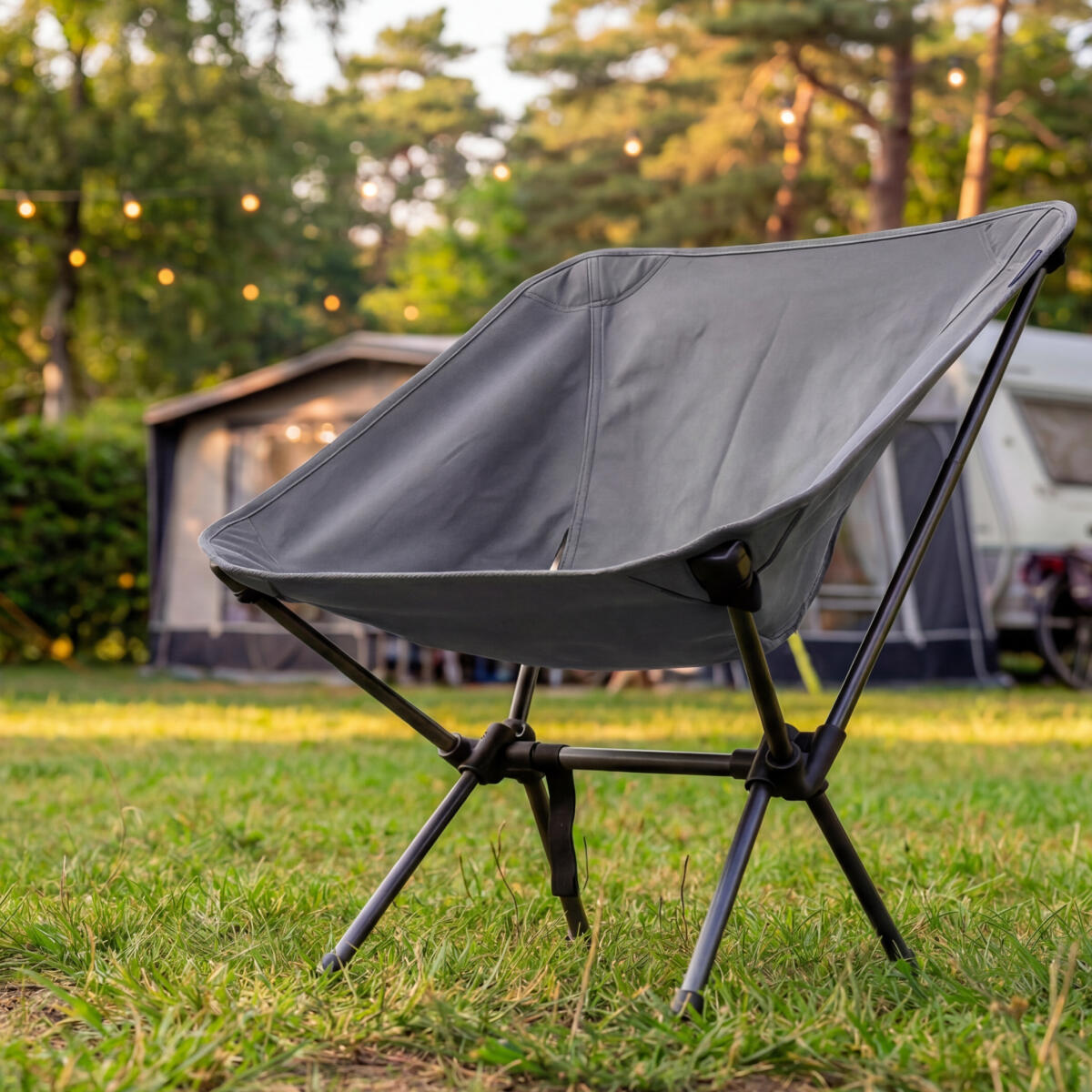Campingstoel - opvouwbaar - 100kg draagvermogen - inclusief draagtas - grijs 4/6