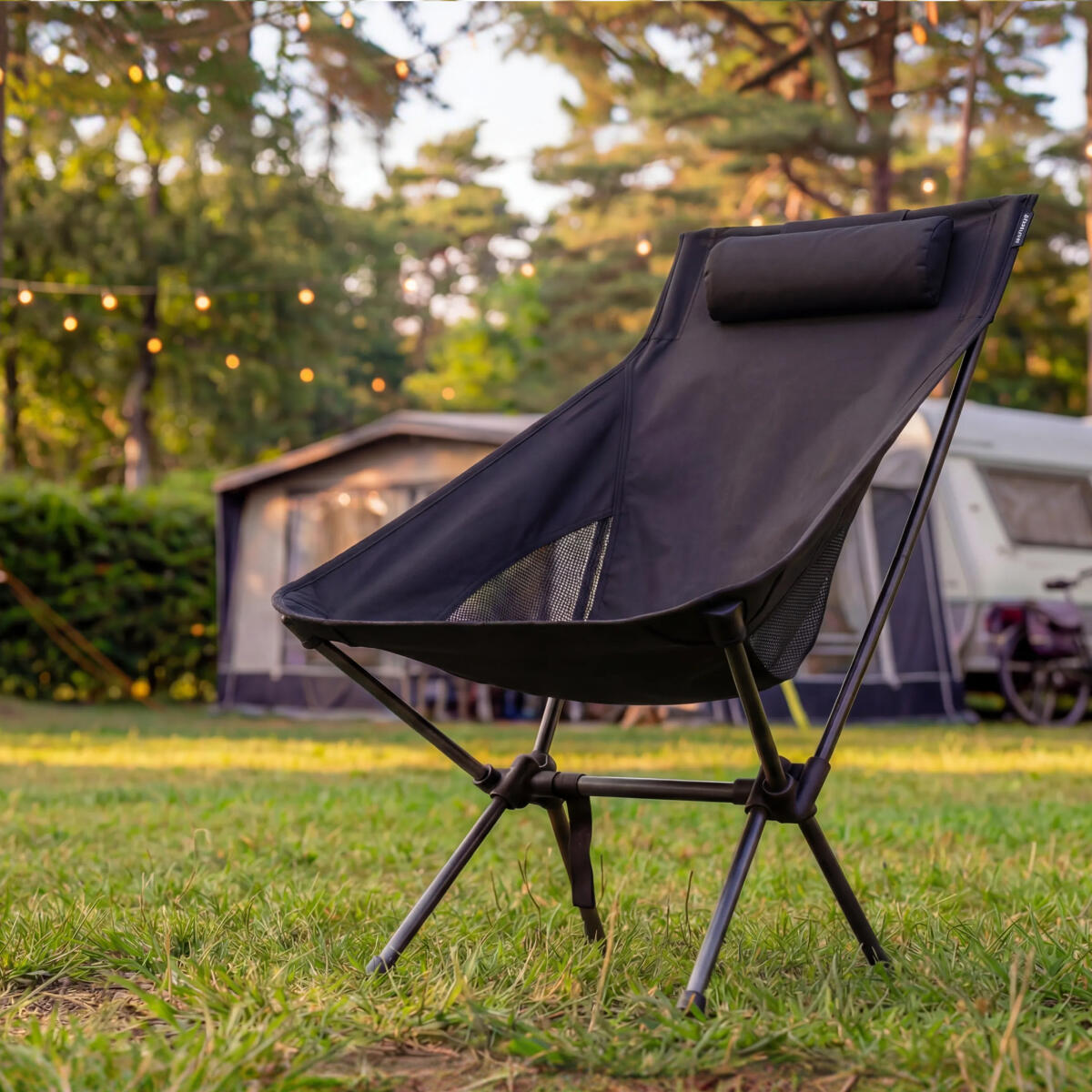 Campingstoel - opvouwbaar - 120kg draagvermogen - inclusief draagtas - grijs 4/6