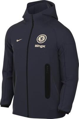 Nike chelsea tech fleece windbreaker met capuchon obsidian guava ice m