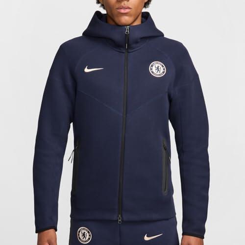 Nike Chelsea Tech Fleece windbreaker met capuchon Obsidian Guava