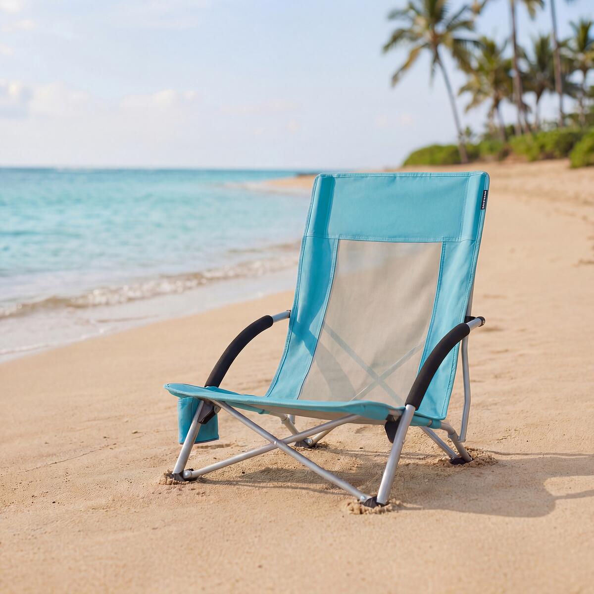 Chaise de plage - pliable et repliable - charge max. 120kg - leger - bleu 3/5