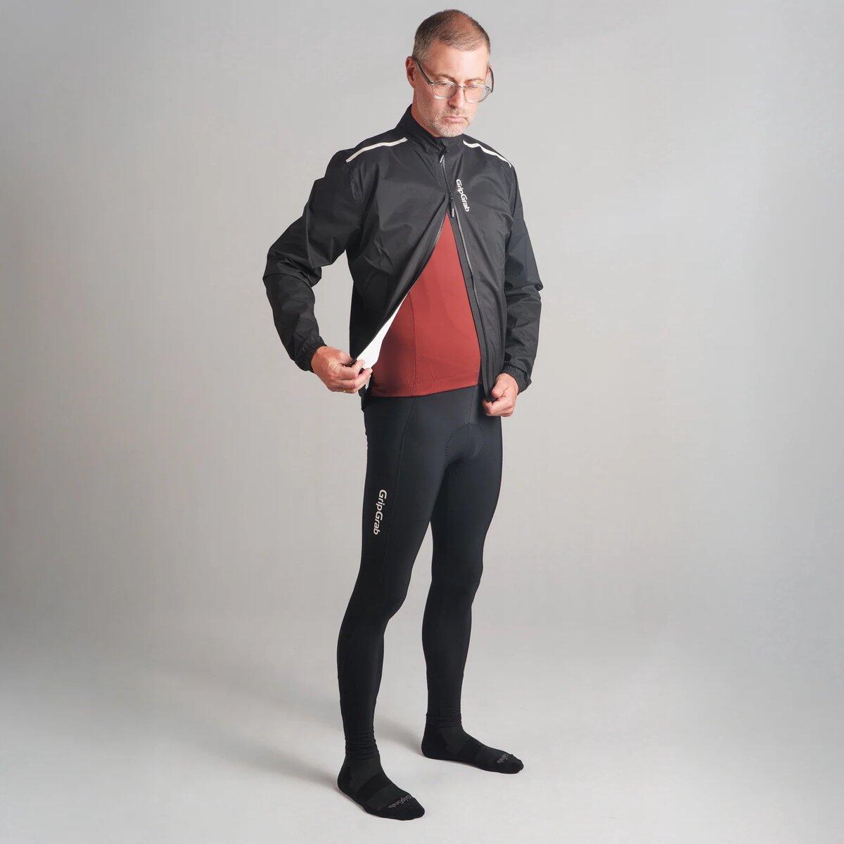 Leichte, wasserdichte Fahrradjacke RIDE Gripgrab Schwarz - Größe L 4/4