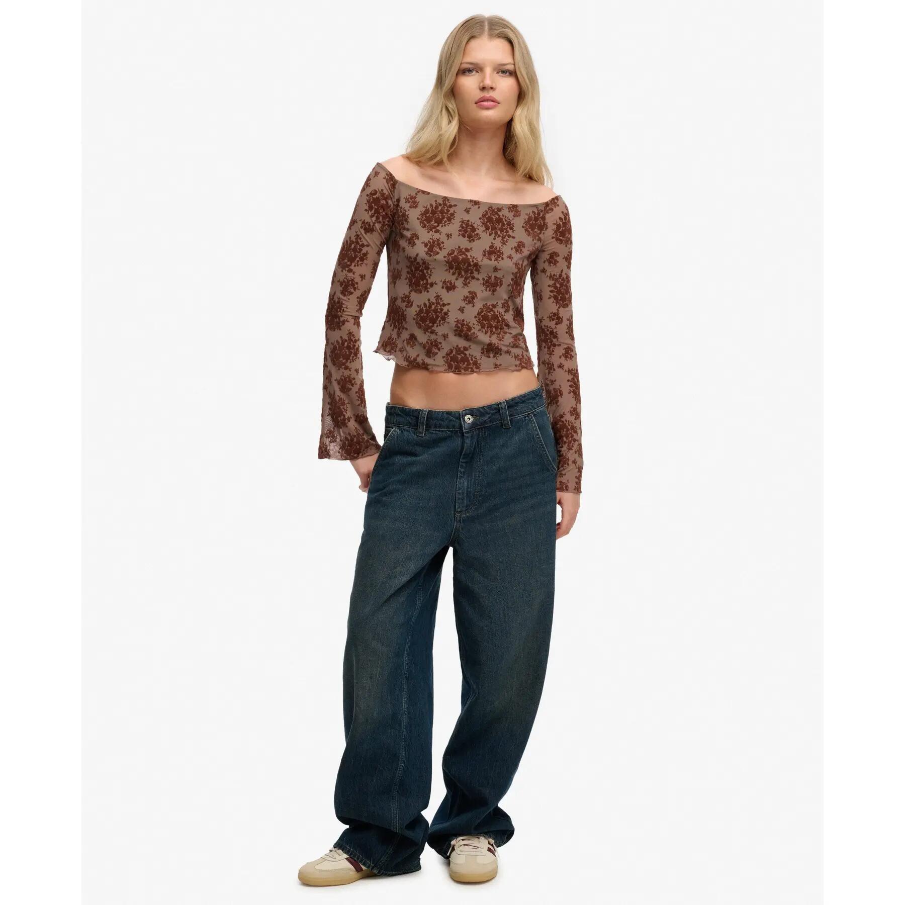 T-shirt met lange mouwen van fleecestof dames Superdry 3/5