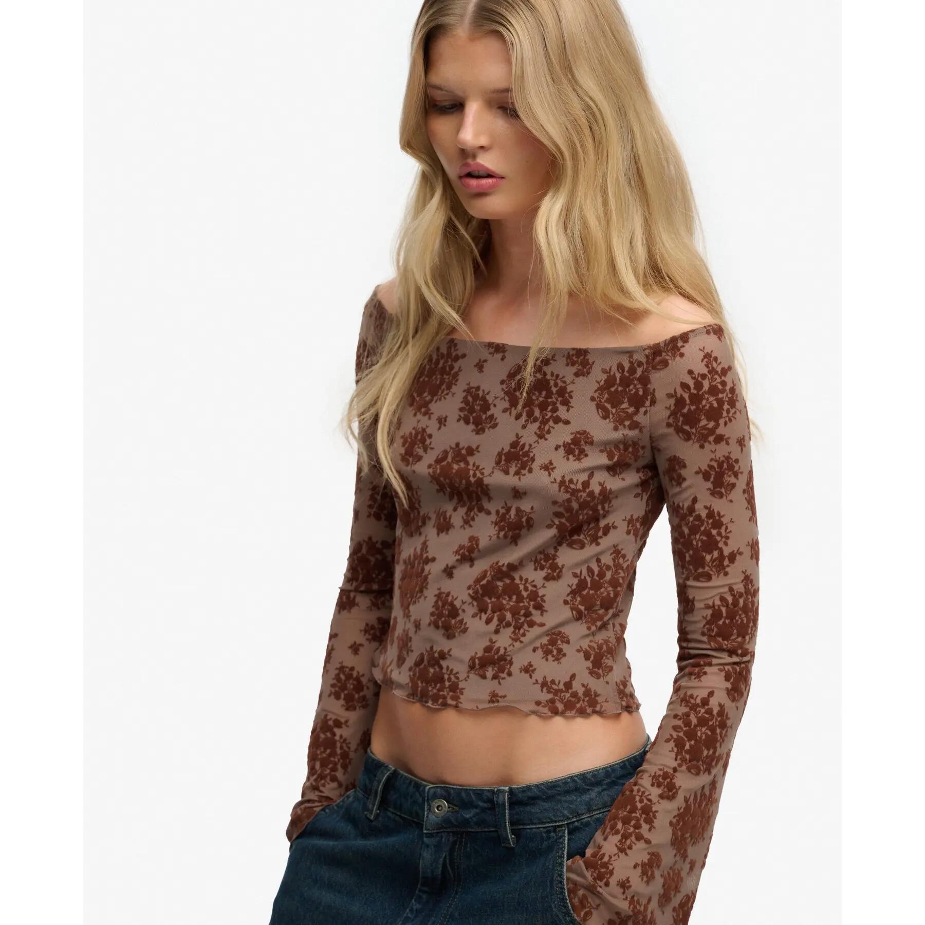 T-shirt met lange mouwen van fleecestof dames Superdry 2/5