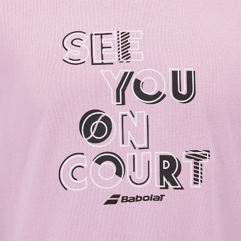 Camiseta Babolat Exercise Message Rosa 2/5