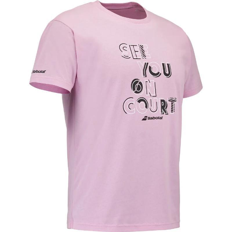 Camiseta Babolat Exercise Message Rosa 4/5