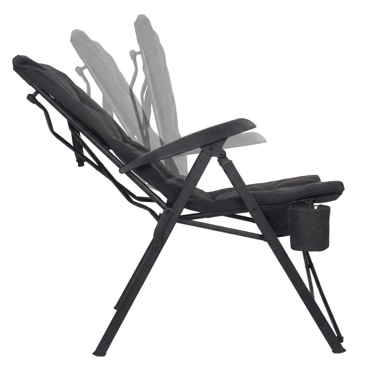 Campingstoel luxe - opvouwbaar - 150kg draagvermogen - zwart 3/5