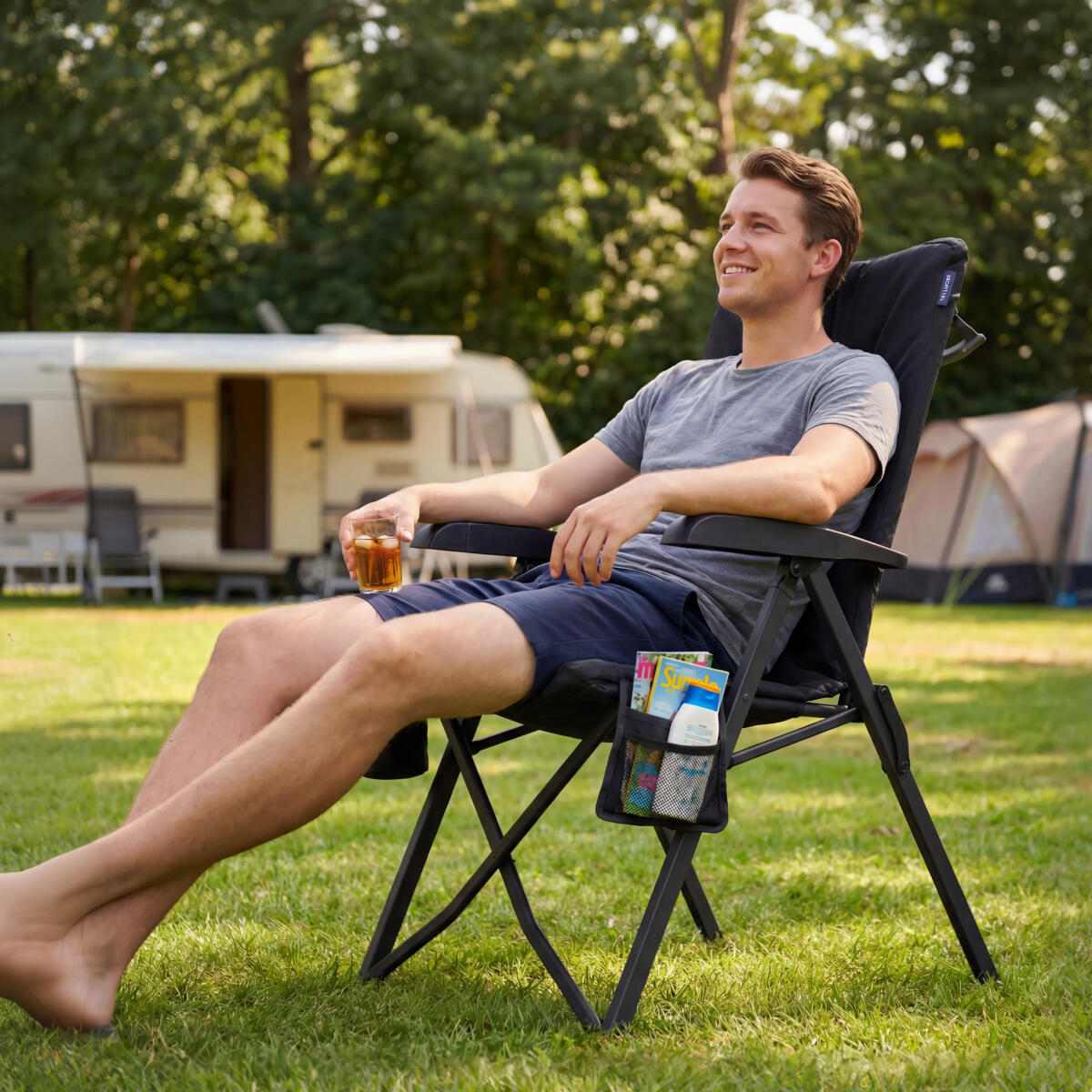 Campingstoelen luxe - opvouwbaar - 2 - pack - 150kg draagvermogen - zwart 4/6