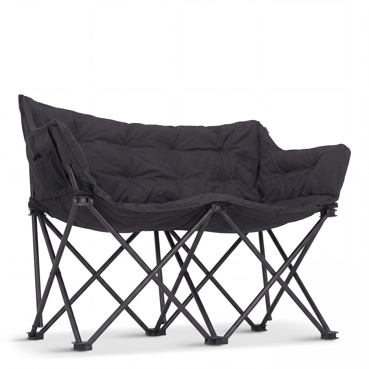 Campingstoel - opvouwbaar - 2 - persoons - 240kg draagvermogen - zwart 2/6
