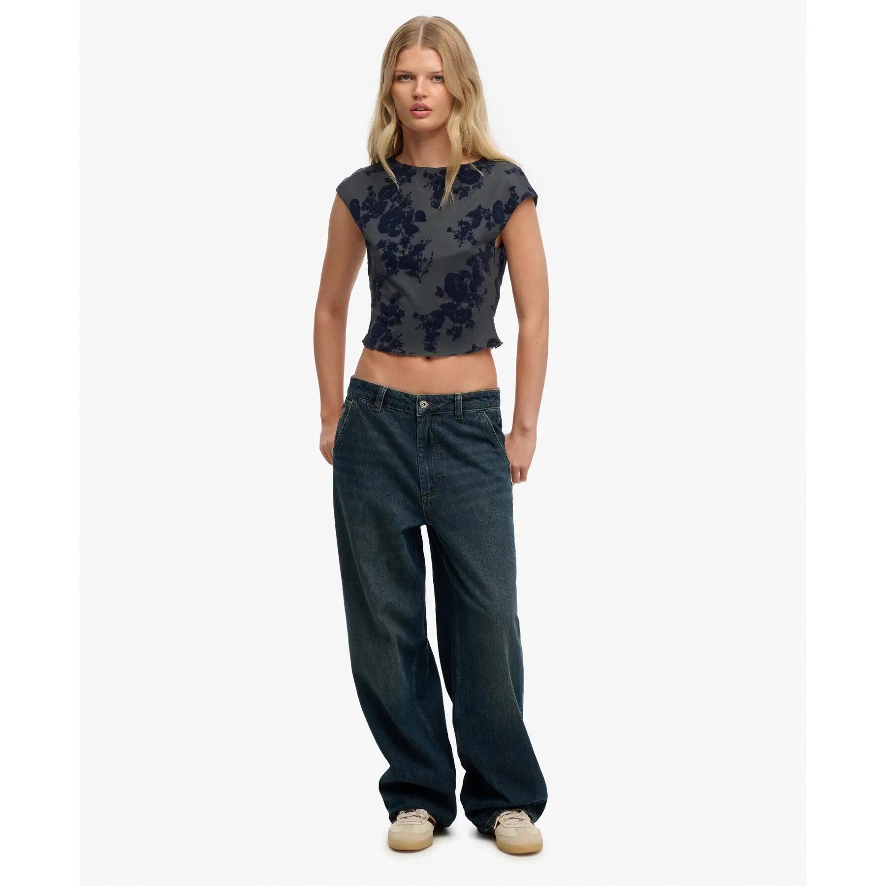 T-shirt in een gebreide stof vrouw Superdry 3/5