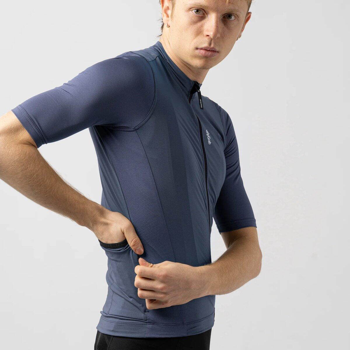 RIDE Gripgrab Marineblau Kurzarm-Radtrikot - Größe L 3/4