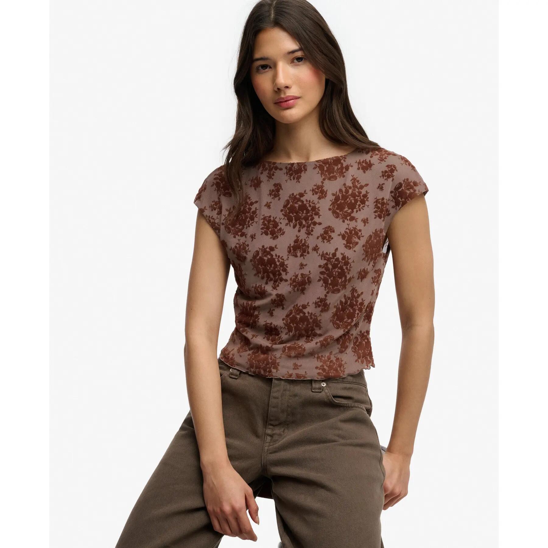 Damen T-Shirt aus geprägtem Stoff Superdry 2/5