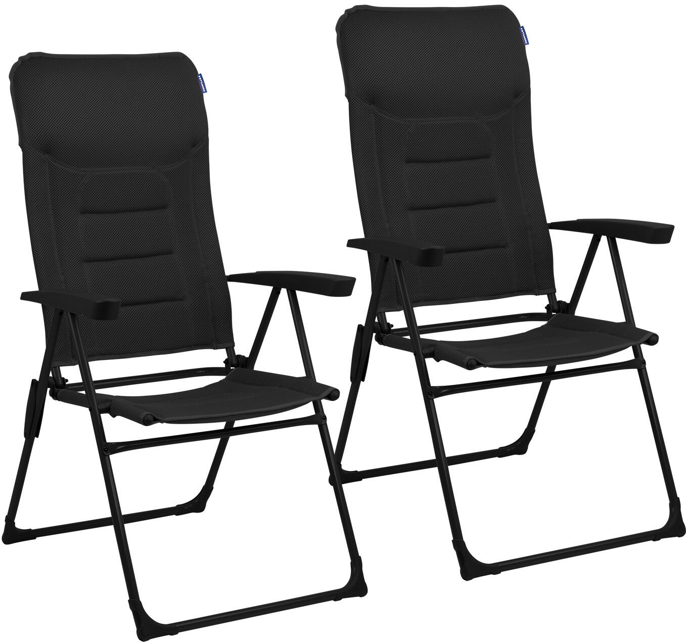 Campingstoelen - opvouwbaar - 2 - pack - 120kg draagvermogen - zwart 1/1
