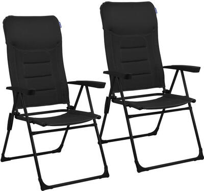 Campingstoelen - opvouwbaar - 2 - pack - 120kg draagvermogen - zwart