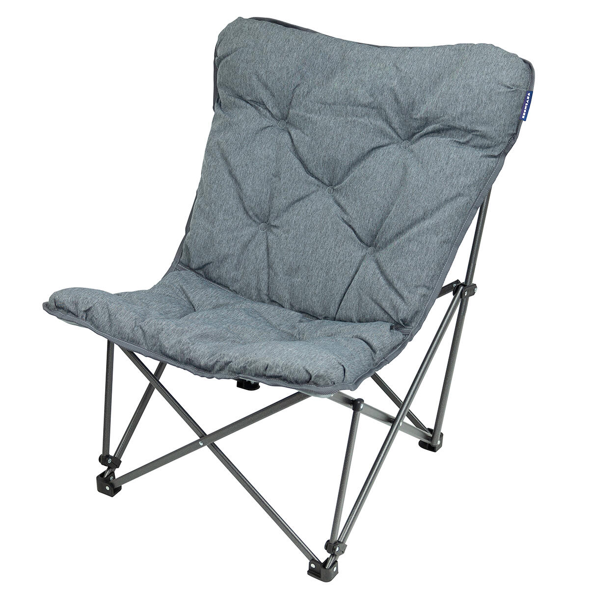Campingstoel - opvouwbaar - 136kg draagvermogen - inclusief draagtas - grijs 3/6