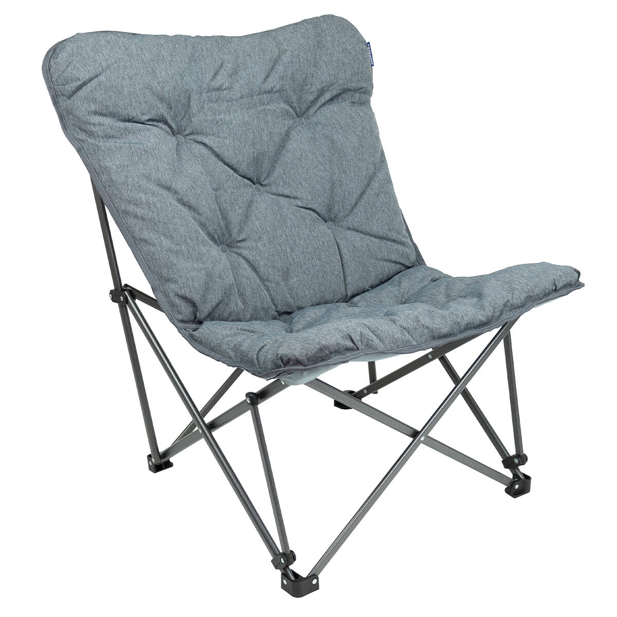 Campingstoel - opvouwbaar - 136kg draagvermogen - inclusief draagtas - grijs 2/6
