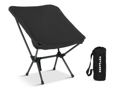 Campingstoel - opvouwbaar - 100kg draagvermogen - inclusief draagtas - zwart