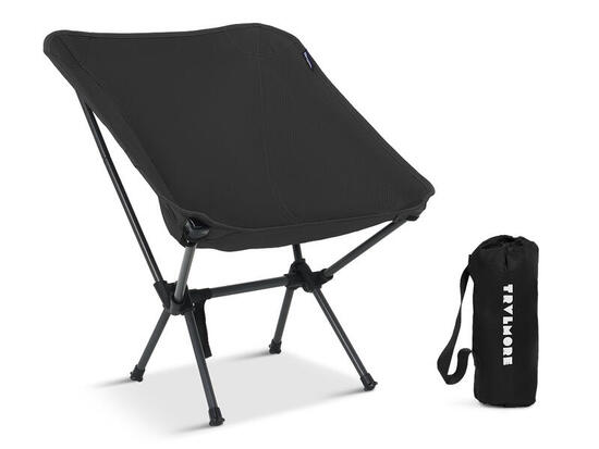 Campingstoel - opvouwbaar - 100kg draagvermogen - inclusief draagtas - zwart
