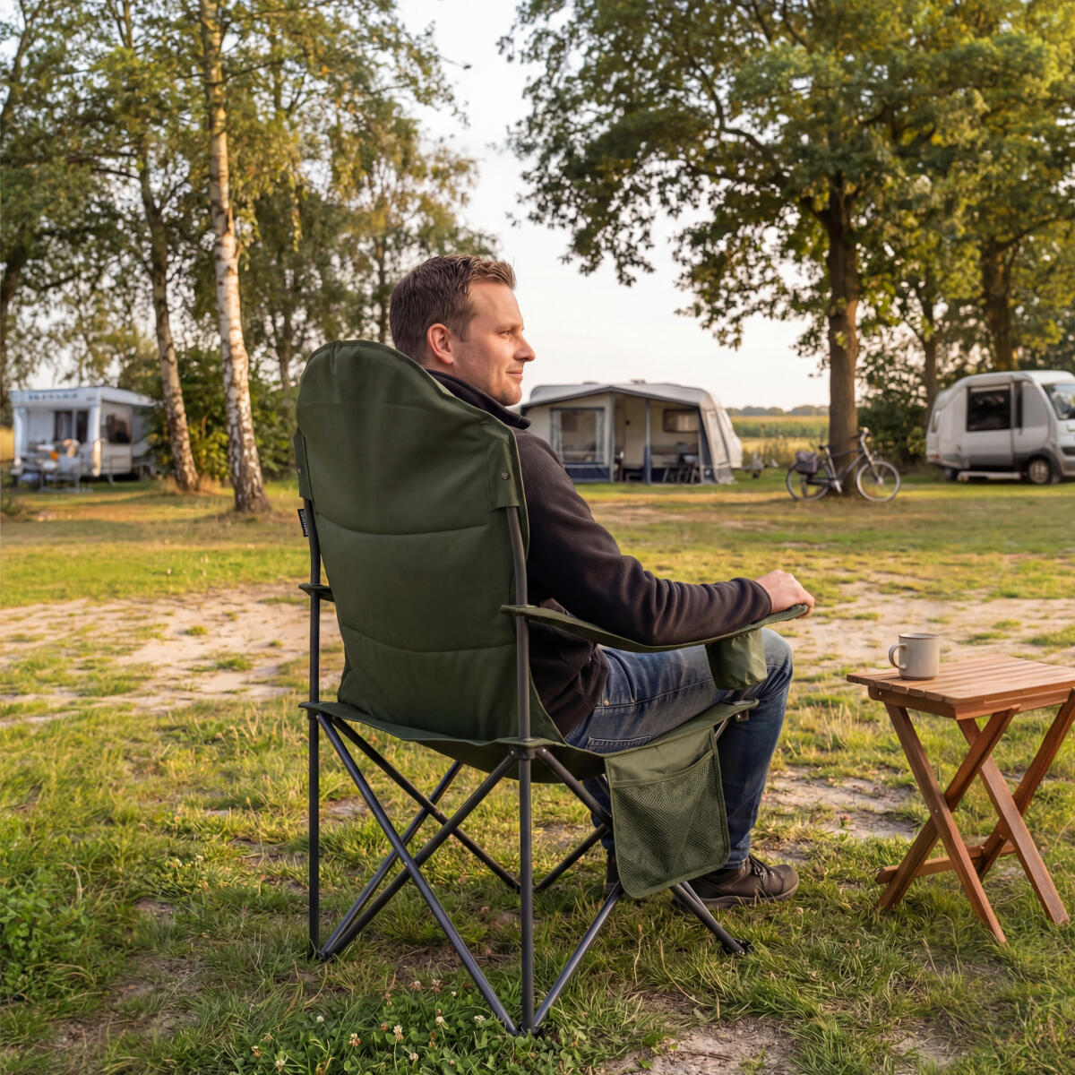 Campingstoel - opvouwbaar - 160kg draagvermogen - inclusief draagtas - groen 4/5