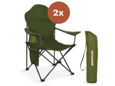 Campingstoelen - opvouwbaar - 2 - pack - 160kg draagvermogen - groen