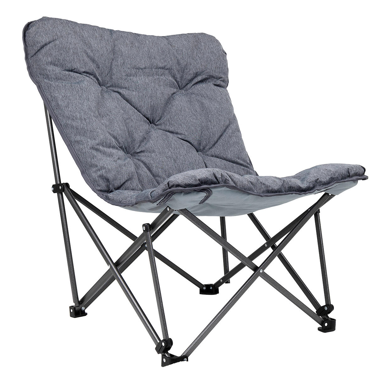 Campingstoel - opvouwbaar - 136kg draagvermogen - inclusief draagtas - grijs 6/6