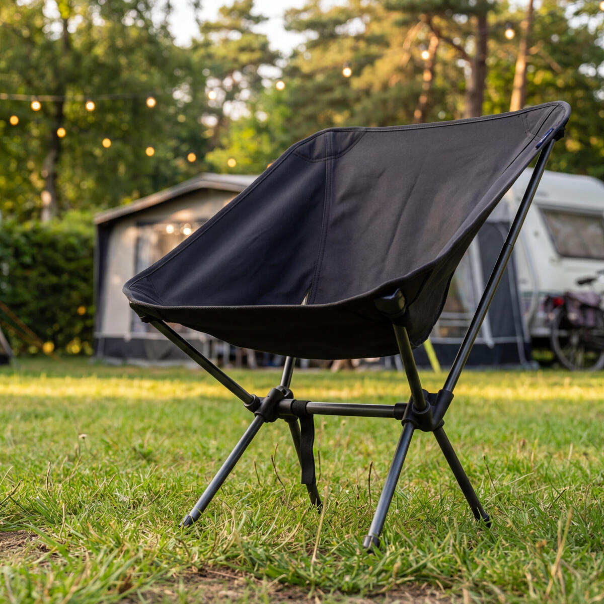 Chaise de camping - pliable - charge max. 100kg - sac de transport inclus - noir 4/6