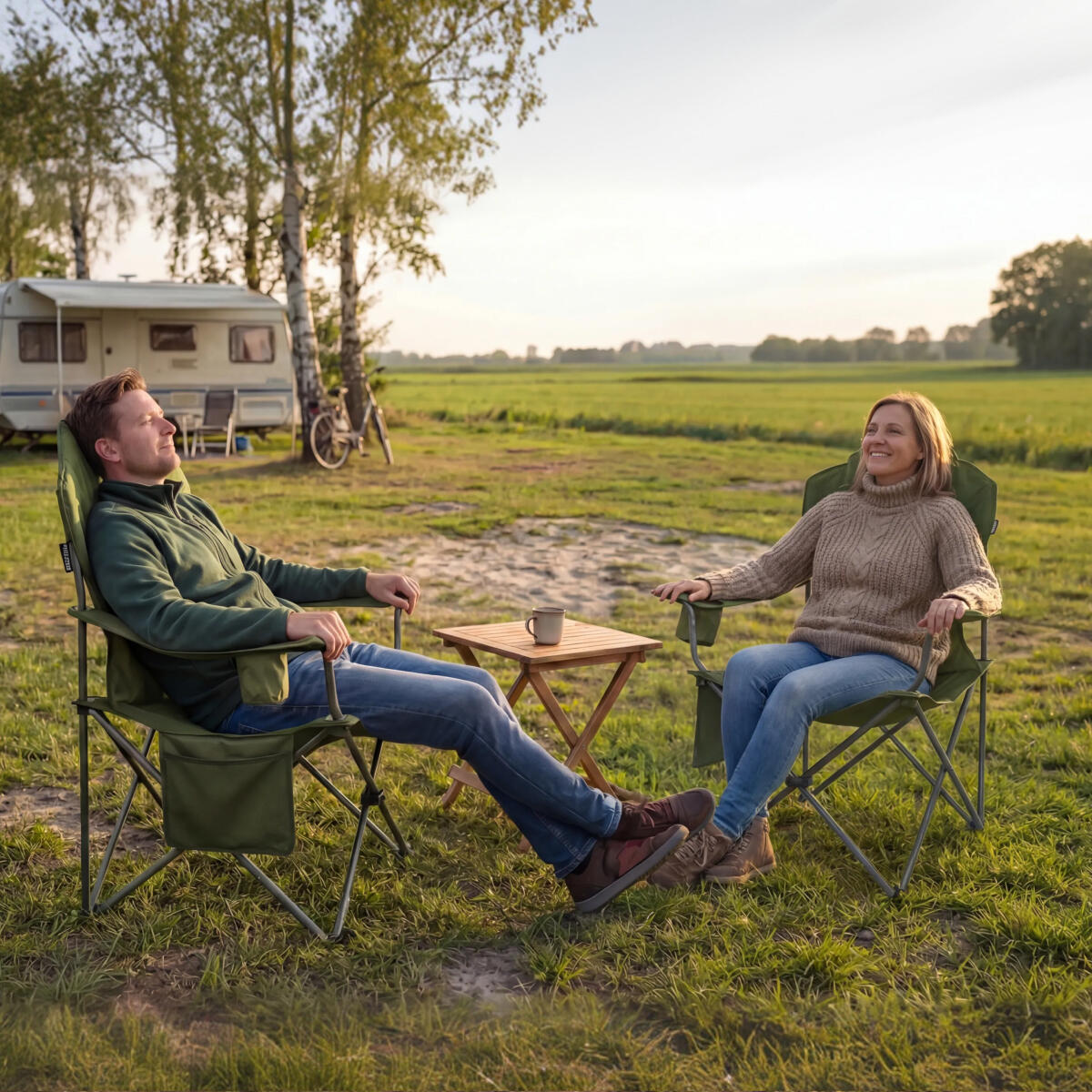 Campingstoelen - opvouwbaar - 2 - pack - 160kg draagvermogen - groen 3/5