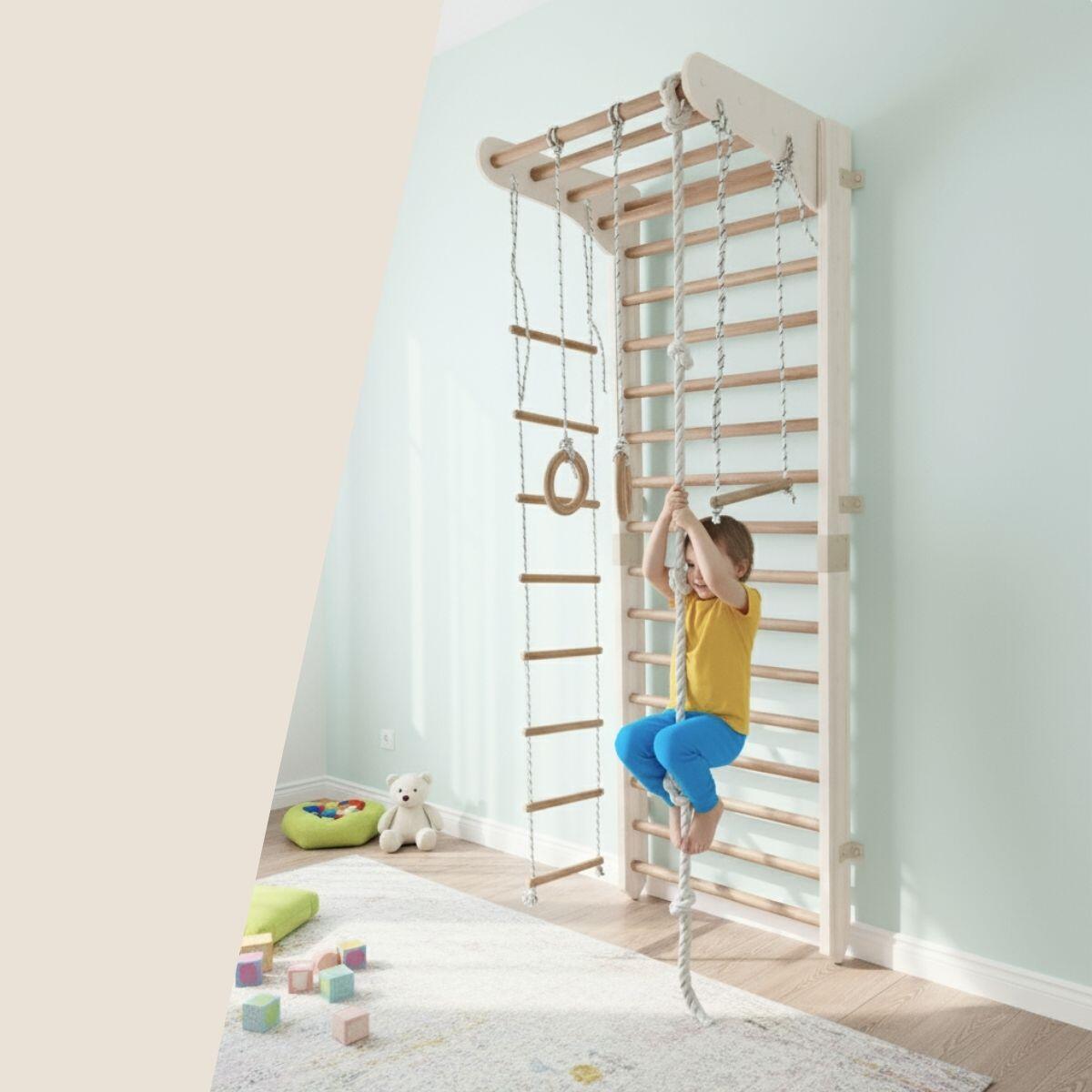 Kinder Sport échelle de gymnastique en bois blanc EU (set) 2/4