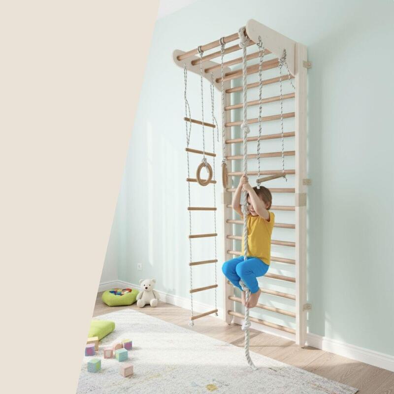 Kinder Sport scara de gimnastică din lemn alb UE (set)