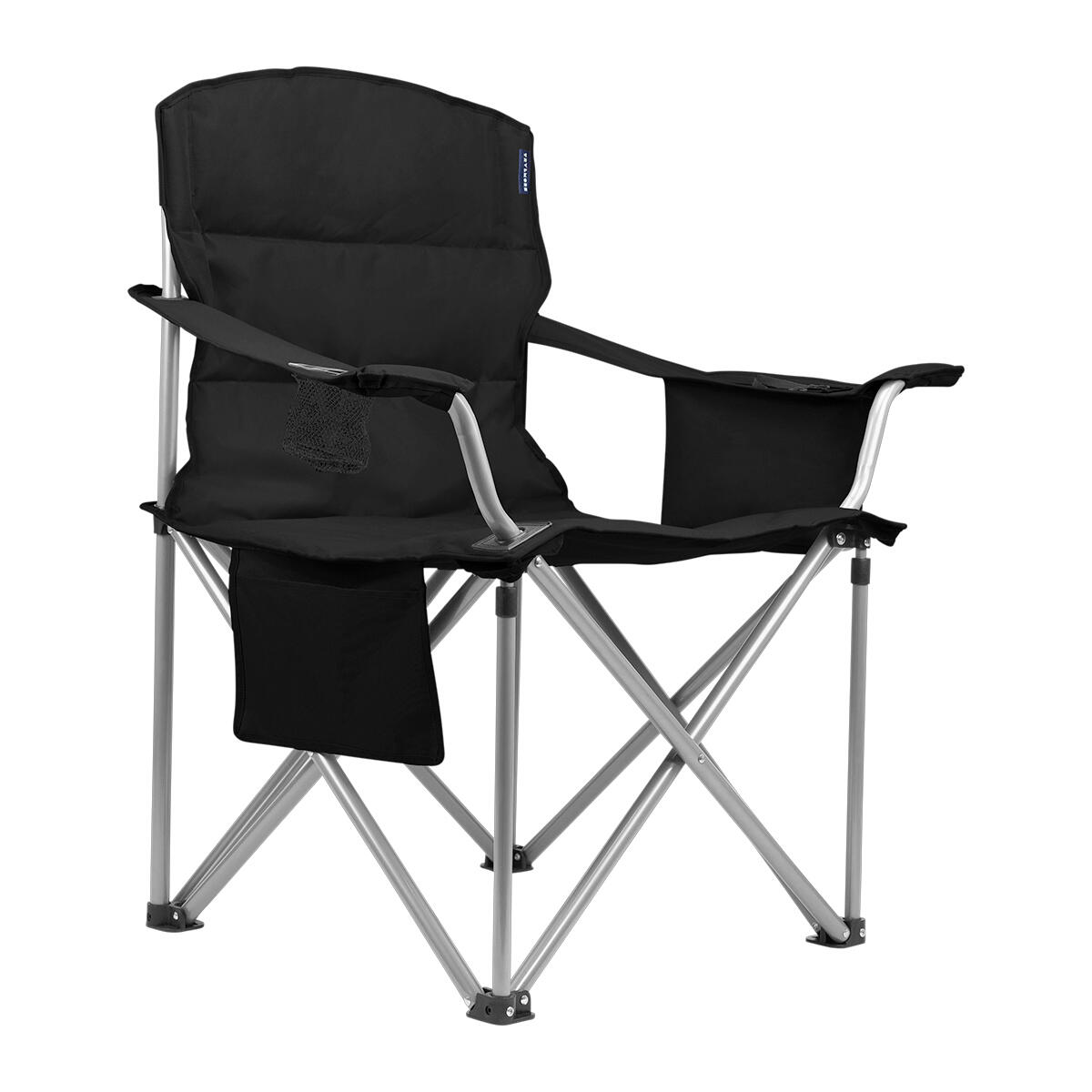 Campingstoel XL - opvouwbaar - 150kg draagvermogen - inclusief draagtas - zwart 2/5