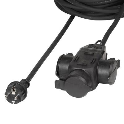 Ip44 verlengkabel voor buiten, 3 schuko-aansluitingen, 10 meter