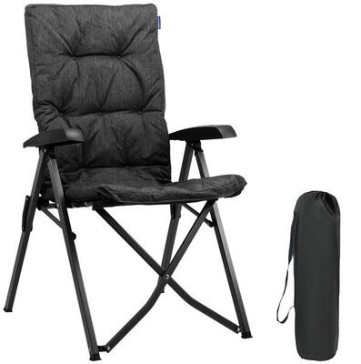 Campingstoel luxe - opvouwbaar - 150kg draagvermogen - zwart