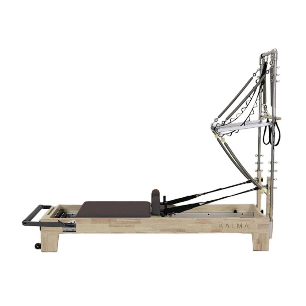 Appareil Pilates Reformer avec tour KALMA by Fitness Tech | Bois de chêne 2/3