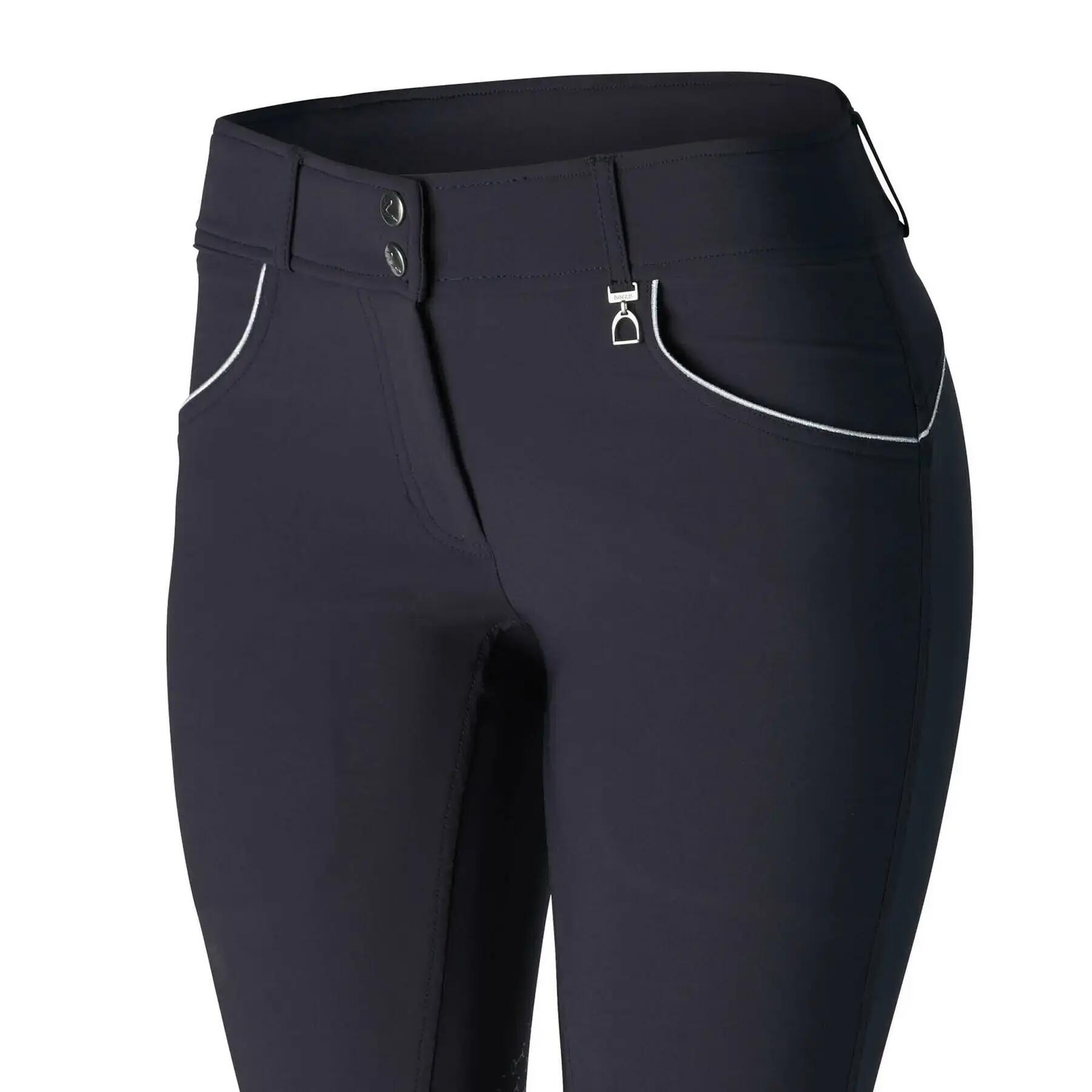 Pantalón equitación de talle alto  y mid grip para mujer Horze Aubrey 3/4
