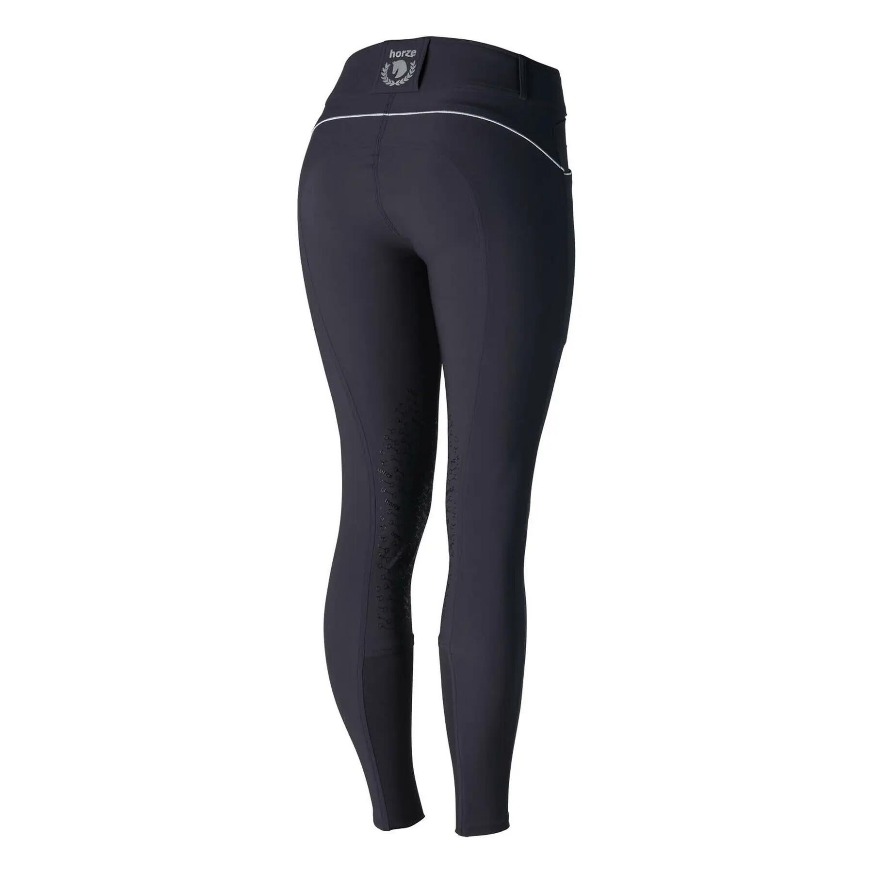 Pantalón equitación de talle alto  y mid grip para mujer Horze Aubrey 2/4