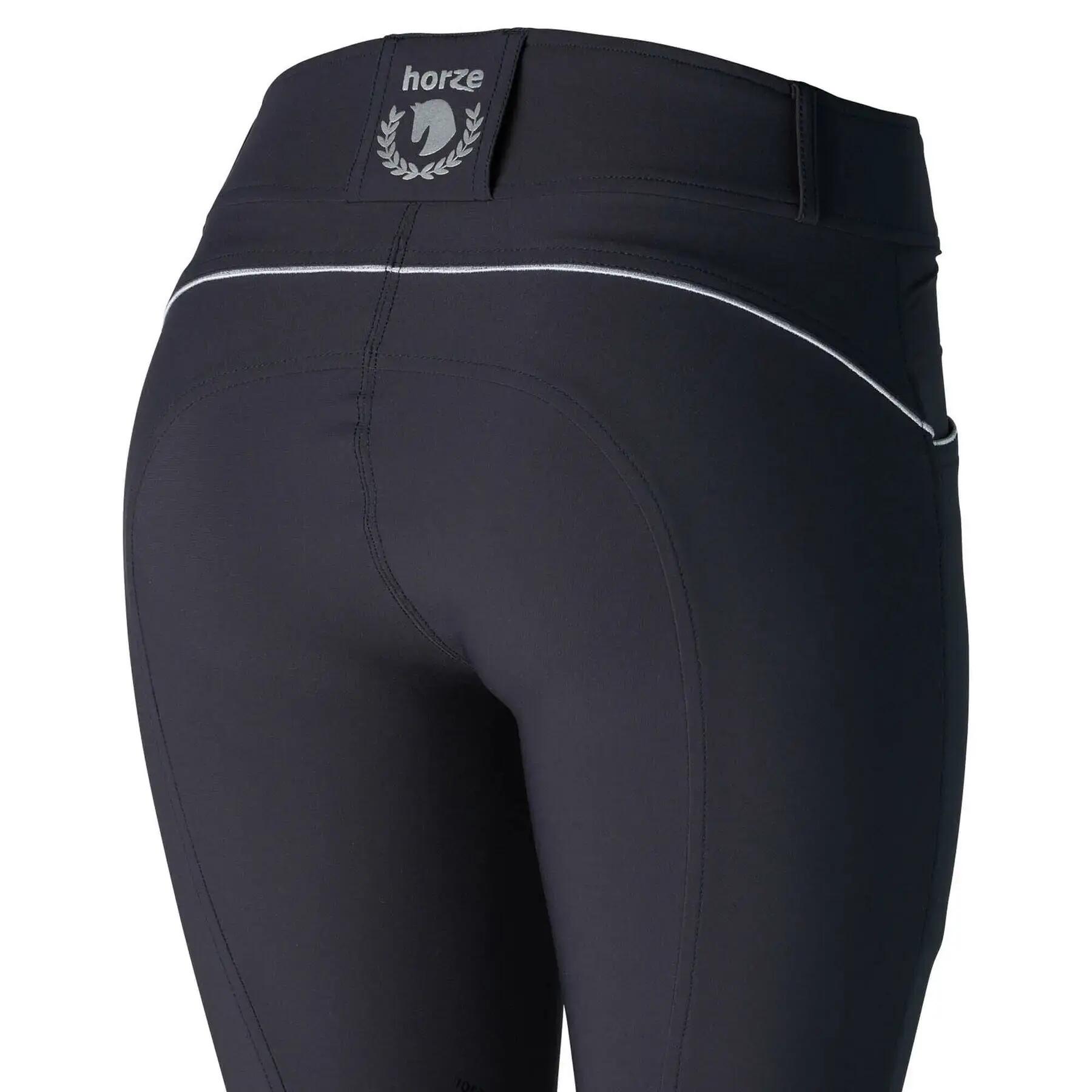 Pantalón equitación de talle alto  y mid grip para mujer Horze Aubrey 4/4